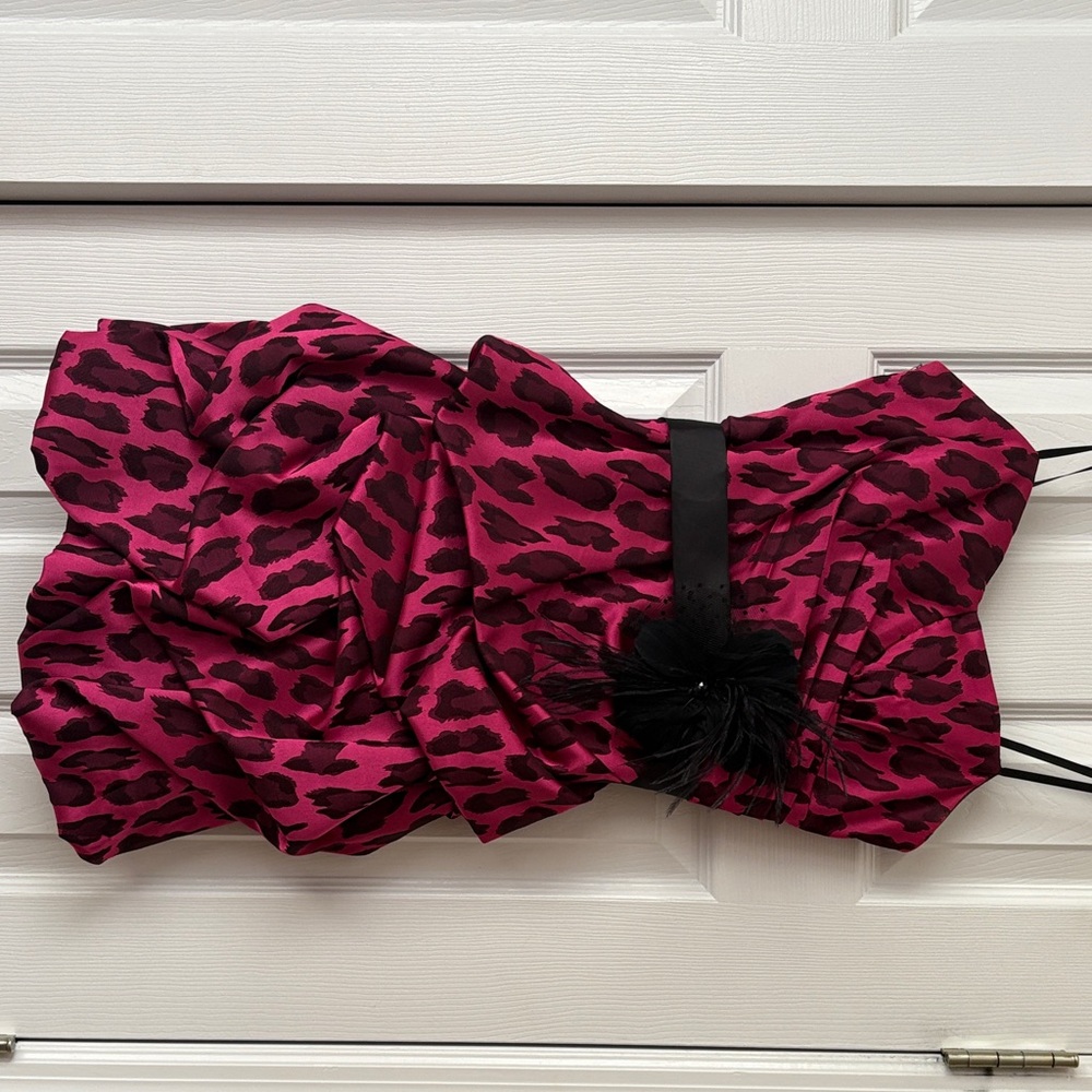 Deb Black and Pink Strapless Dress